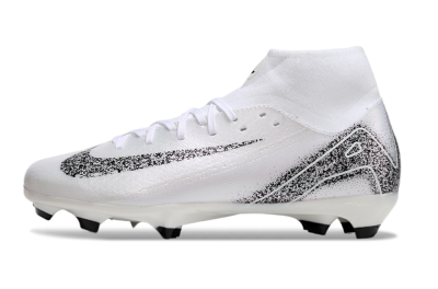 Nike Air Zoom Mercurial Superfly 10 Elite FG Firm Ground Soccer Cleats - White/Black