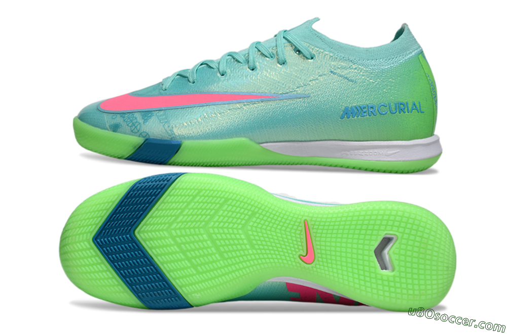 Nike Air Zoom Mercurial Vapor 16 Elite IC Indoor & Futsal Soccer Shoes - Jade/Pink/Yellow 0