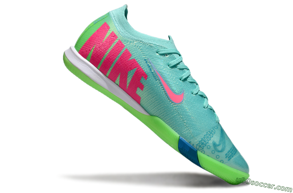 Nike Air Zoom Mercurial Vapor 16 Elite IC Indoor & Futsal Soccer Shoes - Jade/Pink/Yellow 4