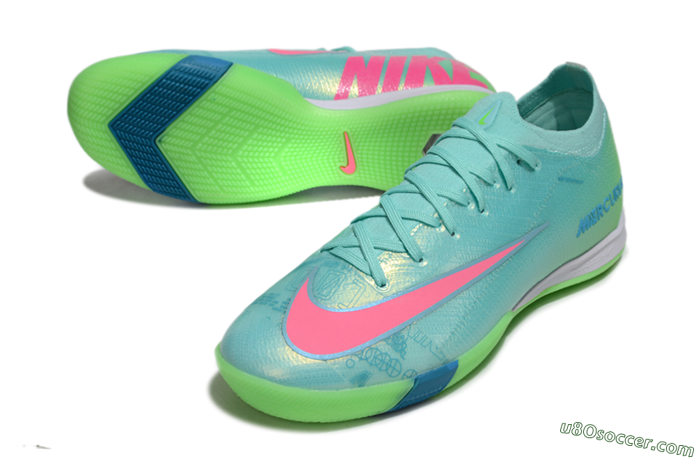 Nike Air Zoom Mercurial Vapor 16 Elite IC Indoor & Futsal Soccer Shoes - Jade/Pink/Yellow 3