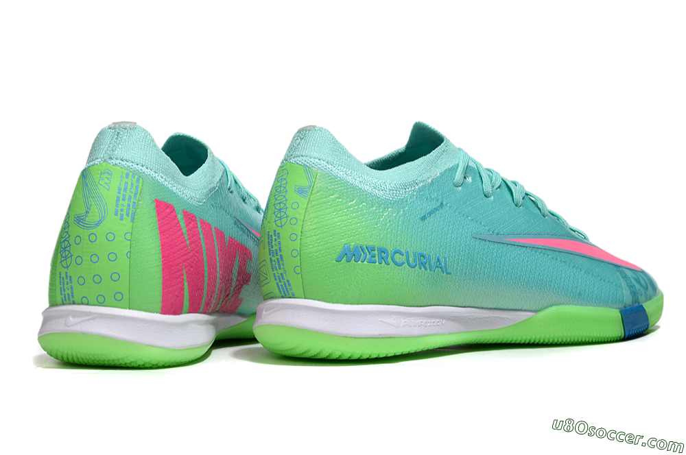 Nike Air Zoom Mercurial Vapor 16 Elite IC Indoor & Futsal Soccer Shoes - Jade/Pink/Yellow 6
