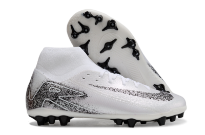 Nike Air Zoom Mercurial Superfly 10 Acadamy AG Artificial Grass Soccer Cleats - White/Black