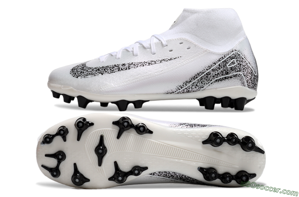 Nike Air Zoom Mercurial Superfly 10 Acadamy AG Artificial Grass Soccer Cleats - White/Black 0