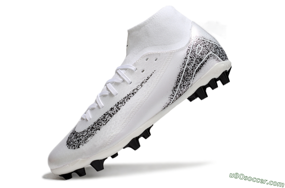 Nike Air Zoom Mercurial Superfly 10 Acadamy AG Artificial Grass Soccer Cleats - White/Black 5