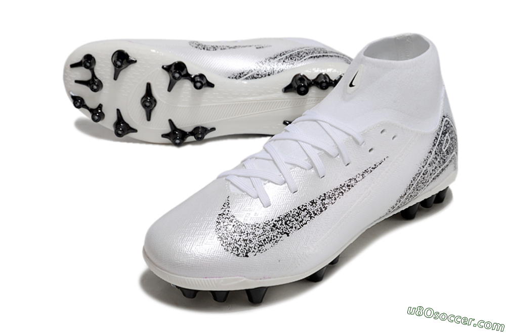 Nike Air Zoom Mercurial Superfly 10 Acadamy AG Artificial Grass Soccer Cleats - White/Black 3