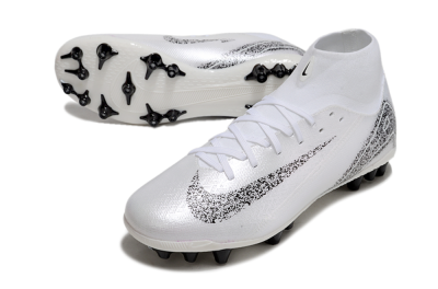 Nike Air Zoom Mercurial Superfly 10 Acadamy AG Artificial Grass Soccer Cleats - White/Black