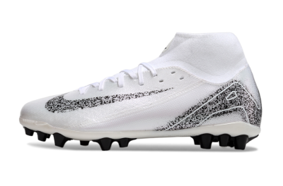 Nike Air Zoom Mercurial Superfly 10 Acadamy AG Artificial Grass Soccer Cleats - White/Black