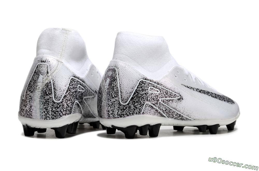 Nike Air Zoom Mercurial Superfly 10 Acadamy AG Artificial Grass Soccer Cleats - White/Black 6