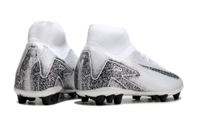 Nike Air Zoom Mercurial Superfly 10 Acadamy AG Artificial Grass Soccer Cleats - White/Black