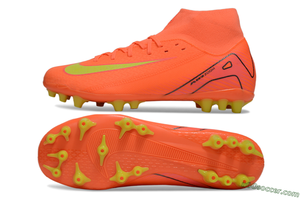 Nike Air Zoom Mercurial Superfly 10 Acadamy AG Artificial Grass Soccer Cleats - Red/Yellow/Black 0