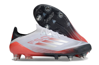 Adidas F50 Elite SG Soft Ground Soccer Cleats - White/Silver/Red/Black