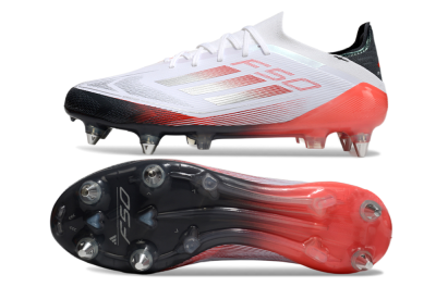 Adidas F50 Elite SG Soft Ground Soccer Cleats - White/Silver/Red/Black