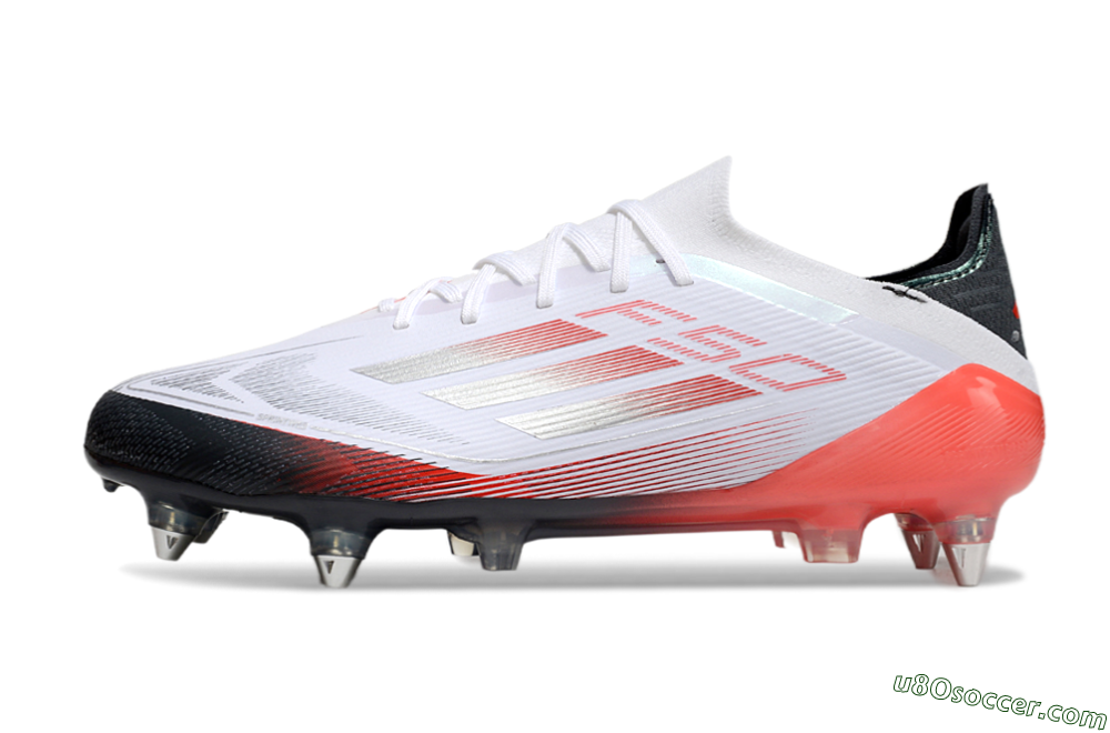 Adidas F50 Elite SG Soft Ground Soccer Cleats - White/Silver/Red/Black 2