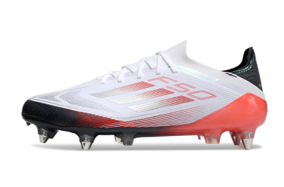 Adidas F50 Elite SG Soft Ground Soccer Cleats - White/Silver/Red/Black