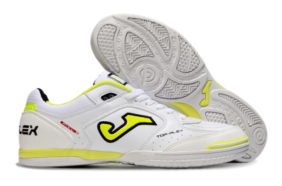 Joma Top Flex IC Indoor & Futsal Soccer Shoes - White/Black/Yellow