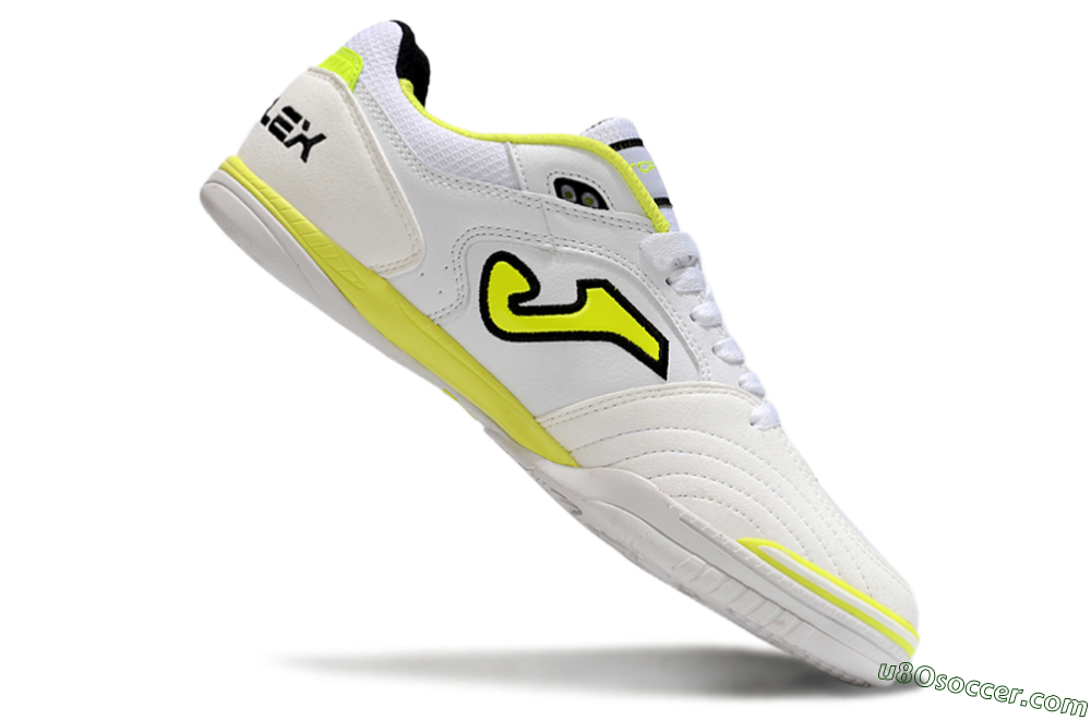 Joma Top Flex IC Indoor & Futsal Soccer Shoes - White/Black/Yellow 4