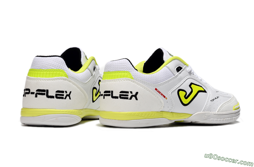 Joma Top Flex IC Indoor & Futsal Soccer Shoes - White/Black/Yellow 6