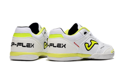 Joma Top Flex IC Indoor & Futsal Soccer Shoes - White/Black/Yellow