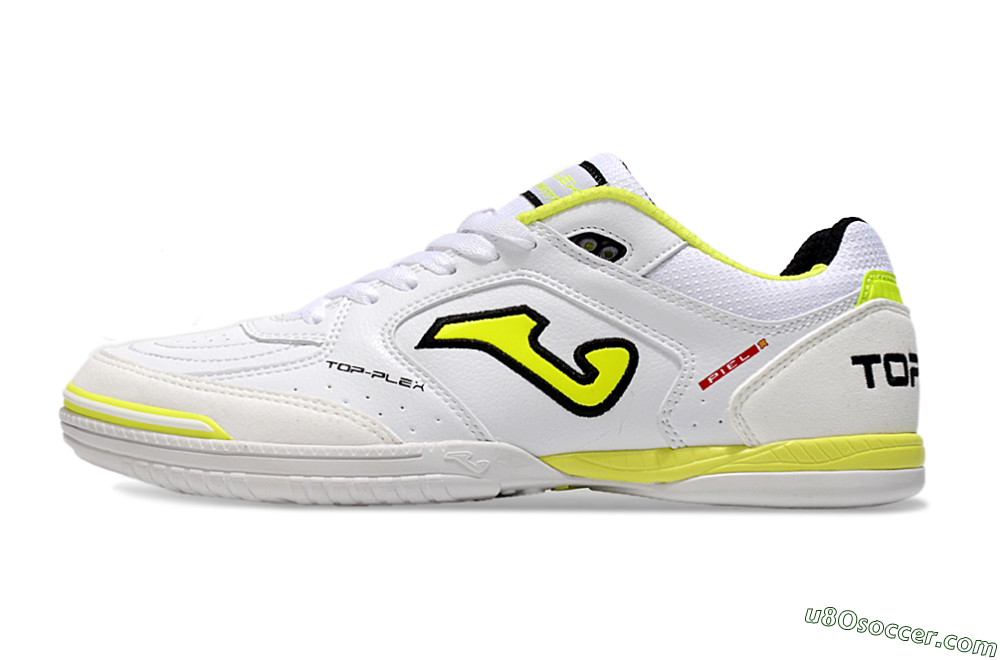 Joma Top Flex IC Indoor & Futsal Soccer Shoes - White/Black/Yellow 2