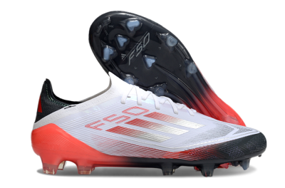 Adidas F50 Elite FG Firm Ground Soccer Cleats - White/Silver/Red/Black