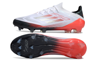 Adidas F50 Elite FG Firm Ground Soccer Cleats - White/Silver/Red/Black