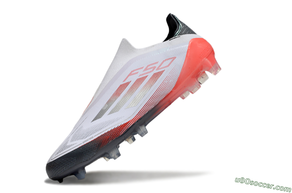 Adidas F50 Elite Laceless FG Firm Ground Soccer Cleats - White/Silver/Red/Black 5
