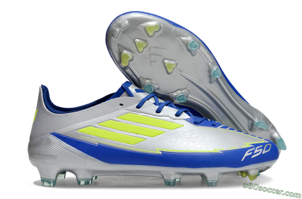 Adidas F50 Elite FG Firm Ground Soccer Cleats - Silver/Yellow/Blue 1