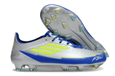 Adidas F50 Elite FG Firm Ground Soccer Cleats - Silver/Yellow/Blue