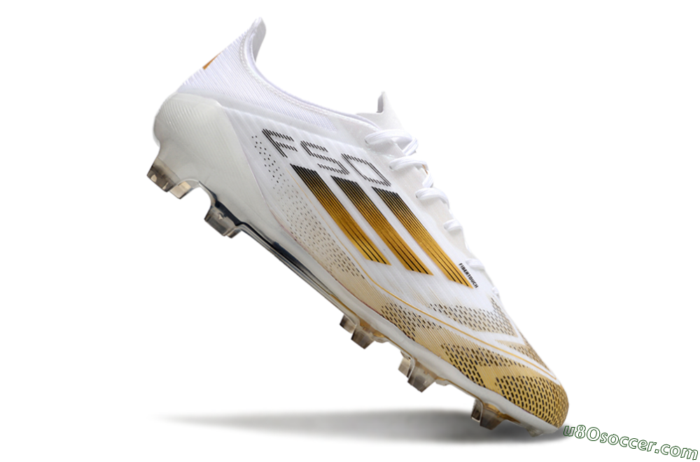 Adidas F50 Elite FG Firm Ground Soccer Cleats - White/Gold/Black 4