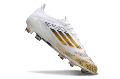 Adidas F50 Elite FG Firm Ground Soccer Cleats - White/Gold/Black