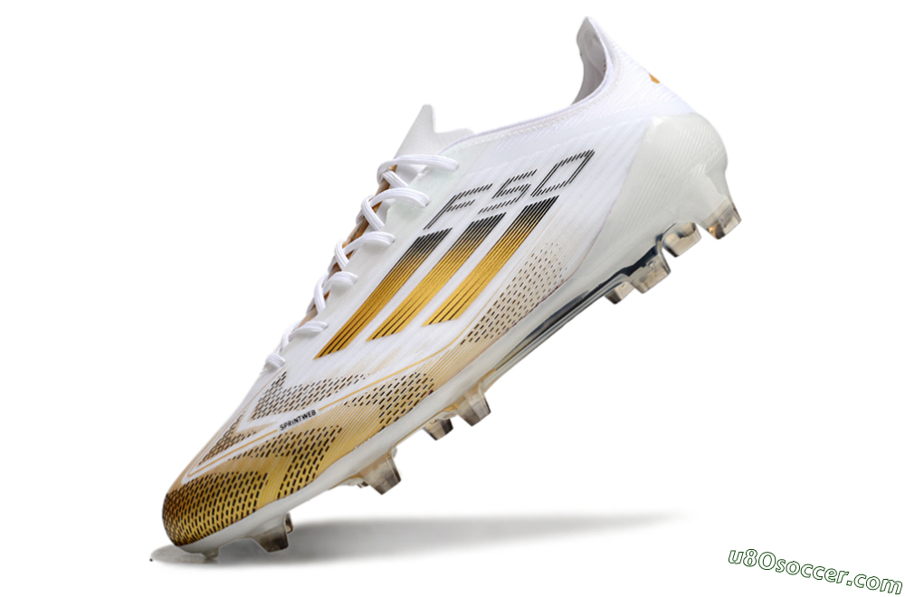 Adidas F50 Elite FG Firm Ground Soccer Cleats - White/Gold/Black 5