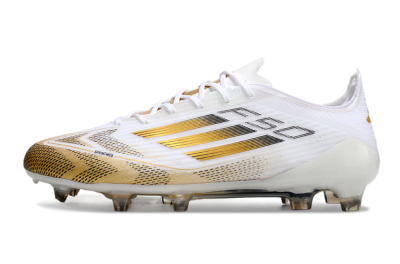 Adidas F50 Elite FG Firm Ground Soccer Cleats - White/Gold/Black