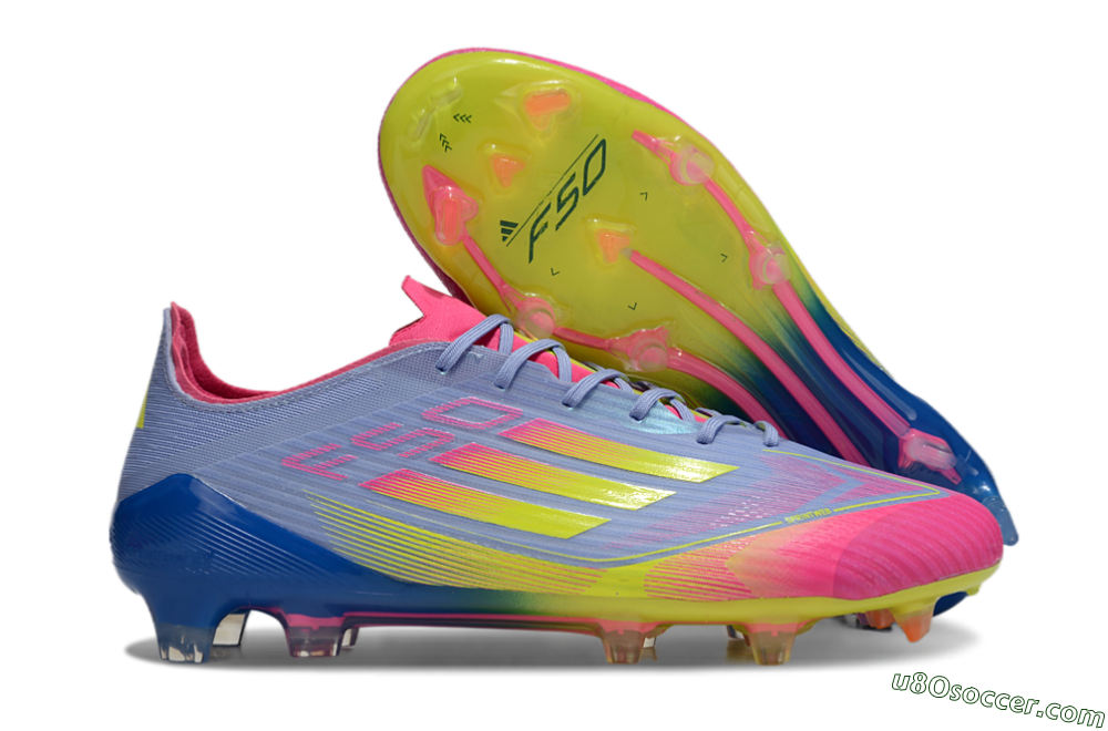 Adidas F50 Elite FG Firm Ground Soccer Cleats - Blue/Pink/Yellow 1