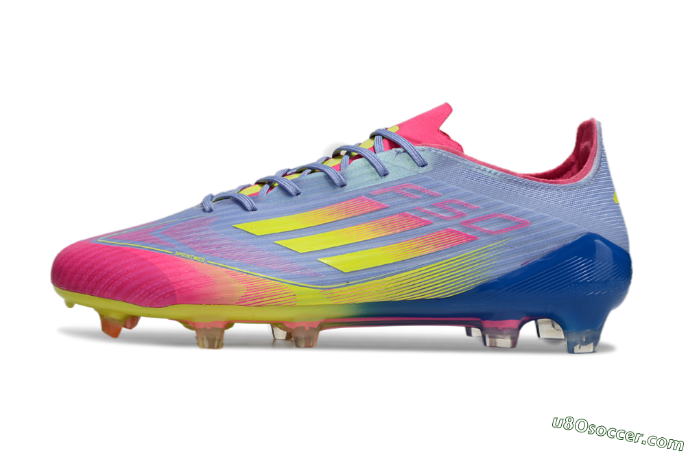 Adidas F50 Elite FG Firm Ground Soccer Cleats - Blue/Pink/Yellow 2