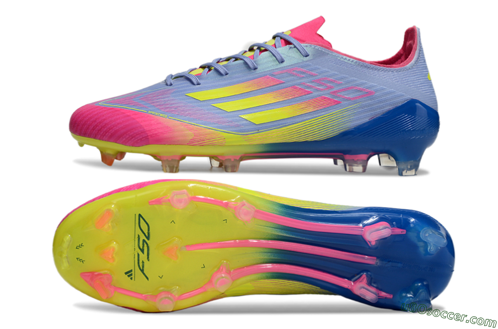 Adidas F50 Elite FG Firm Ground Soccer Cleats - Blue/Pink/Yellow 0