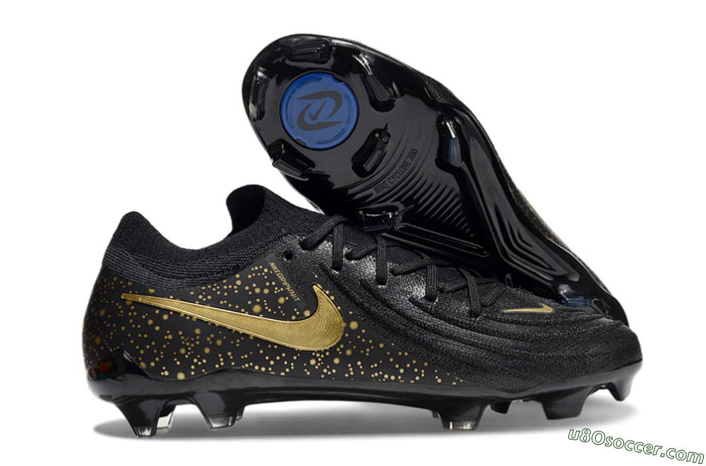 Nike Phantom Luna Elite NU FG Firm Ground Soccer Cleats - Black/Gold/Blue 1