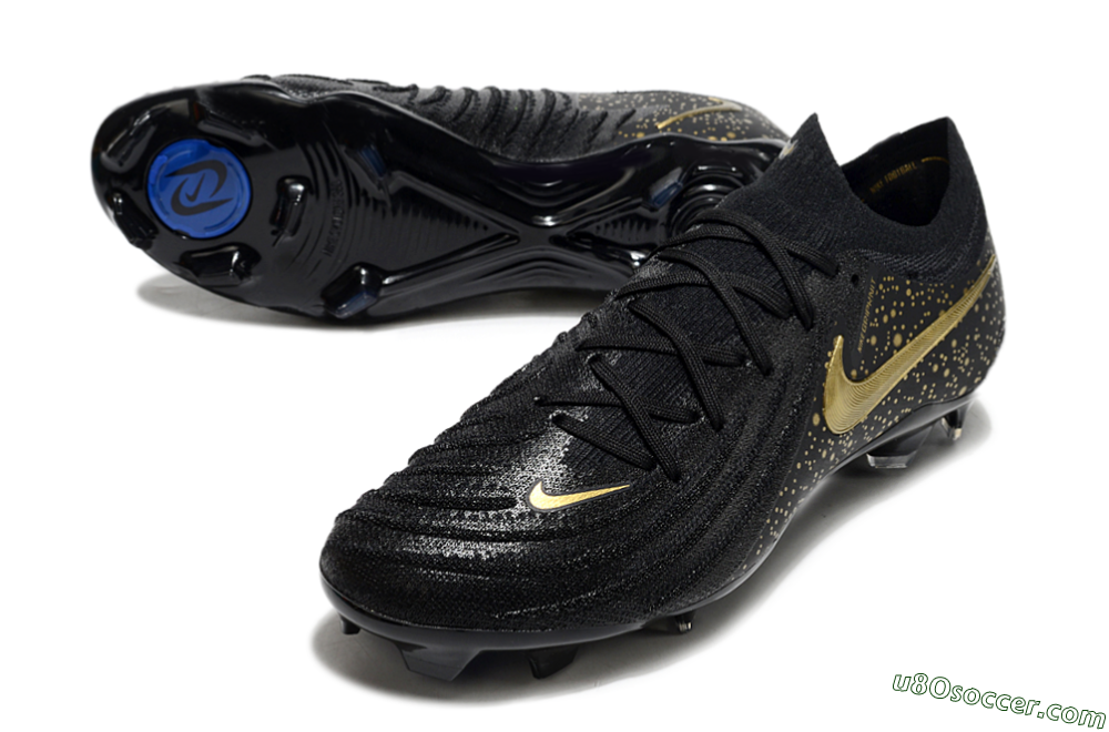 Nike Phantom Luna Elite NU FG Firm Ground Soccer Cleats - Black/Gold/Blue 3