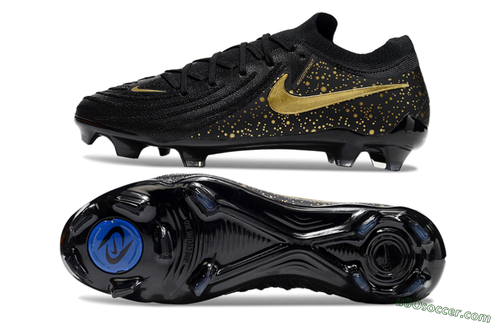 Nike Phantom Luna Elite NU FG Firm Ground Soccer Cleats - Black/Gold/Blue 0