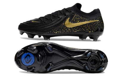 Nike Phantom Luna Elite NU FG Firm Ground Soccer Cleats - Black/Gold/Blue