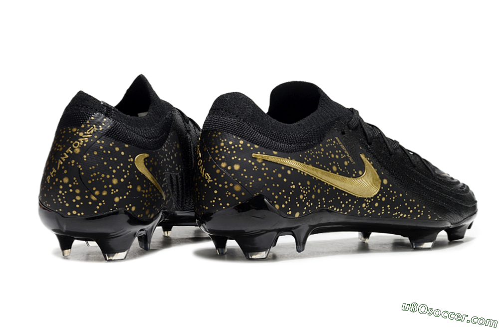 Nike Phantom Luna Elite NU FG Firm Ground Soccer Cleats - Black/Gold/Blue 6