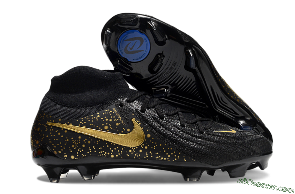 Nike Phantom Luna Elite NU FG Firm Ground Soccer Cleats - Black/Gold/Blue 1