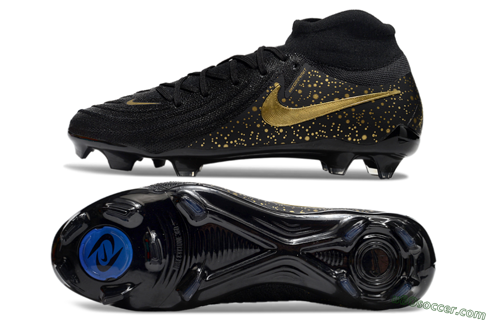 Nike Phantom Luna Elite NU FG Firm Ground Soccer Cleats - Black/Gold/Blue 0