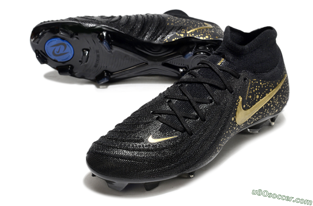 Nike Phantom Luna Elite NU FG Firm Ground Soccer Cleats - Black/Gold/Blue 3