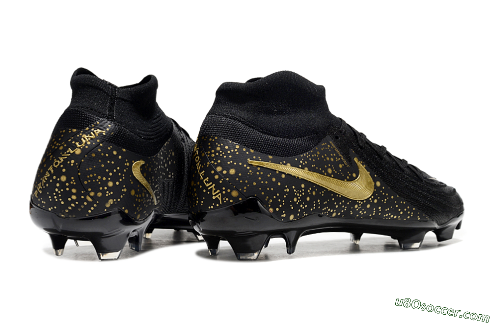 Nike Phantom Luna Elite NU FG Firm Ground Soccer Cleats - Black/Gold/Blue 6