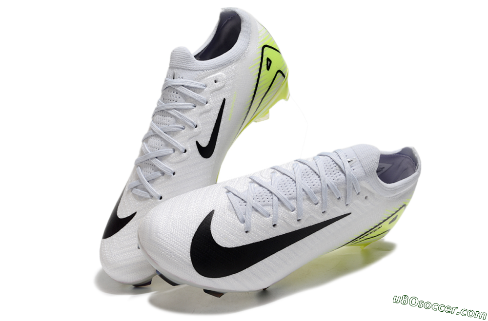 Nike Air Zoom Mercurial Vapor 16 Elite FG Firm Ground Soccer Cleats - White/Black/Yellow 3