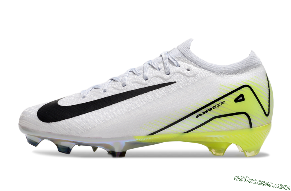 Nike Air Zoom Mercurial Vapor 16 Elite FG Firm Ground Soccer Cleats - White/Black/Yellow 2