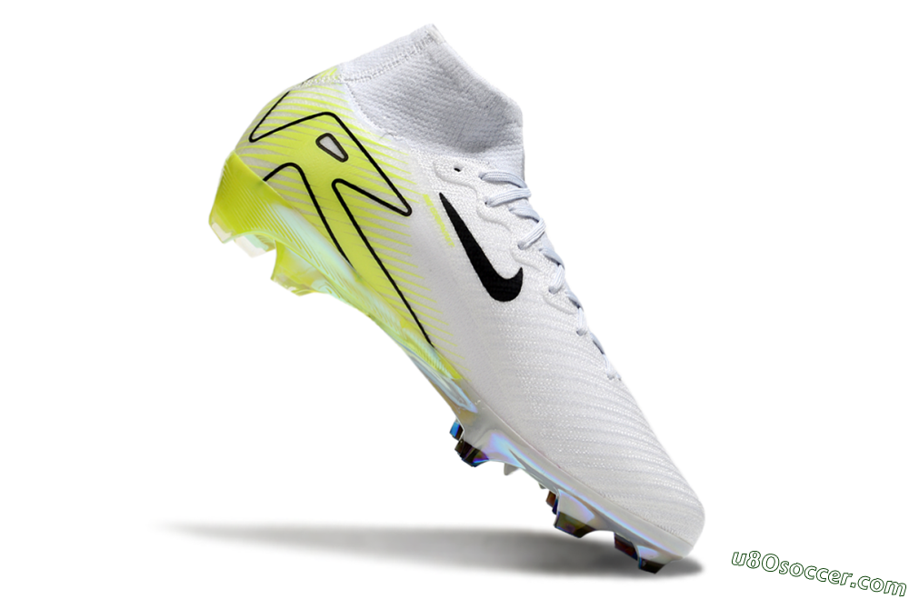 Nike Air Zoom Mercurial Superfly 10 Elite FG Firm Ground Soccer Cleats - White/Black/Yellow 4