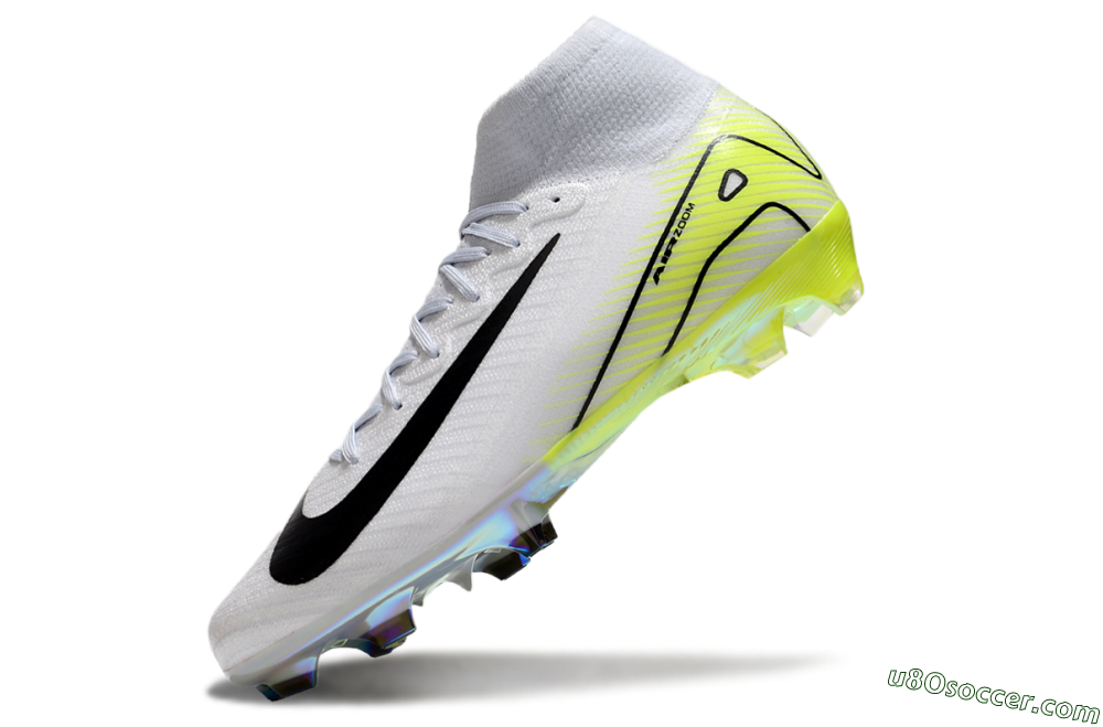 Nike Air Zoom Mercurial Superfly 10 Elite FG Firm Ground Soccer Cleats - White/Black/Yellow 5