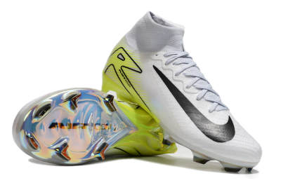 Nike Air Zoom Mercurial Superfly 10 Elite FG Firm Ground Soccer Cleats - White/Black/Yellow