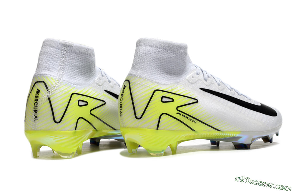 Nike Air Zoom Mercurial Superfly 10 Elite FG Firm Ground Soccer Cleats - White/Black/Yellow 6